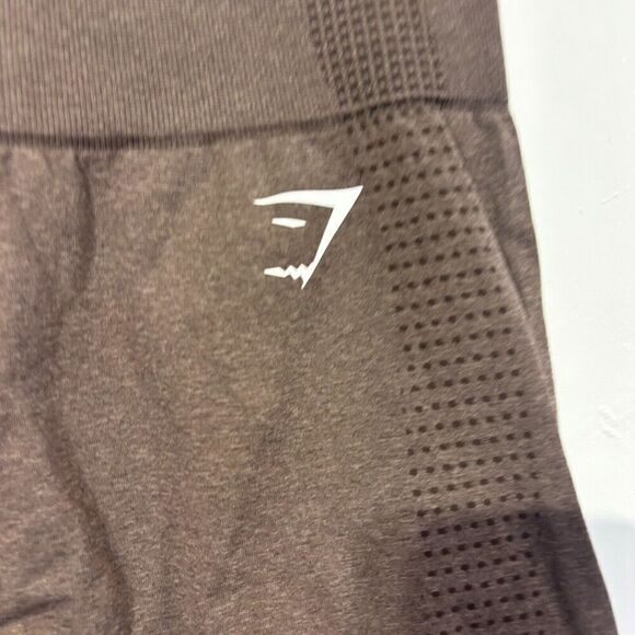 Gymshark Women's Ankle Leggings Brown Small Seamless High Rise Waist Logo - Picture 3 of 8